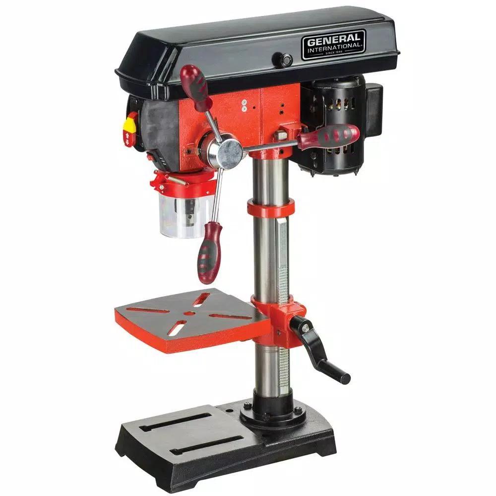 General International 10 in. Drill Press with 5-Speed Variable Control, Laser Guide, and LED Light