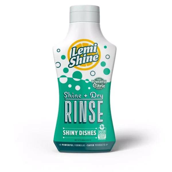 Lemi Shine Natural Dishwasher Rinse Aid, Shine and Dry Formula, 8.45 oz (10-Case)