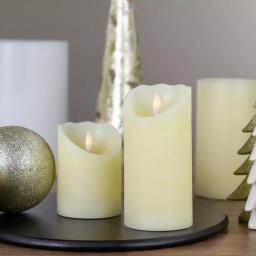 Northlight 6 in. Ivory Flameless Battery Operated Christmas Decor Candle with Melted Edge Design thumbnail 2
