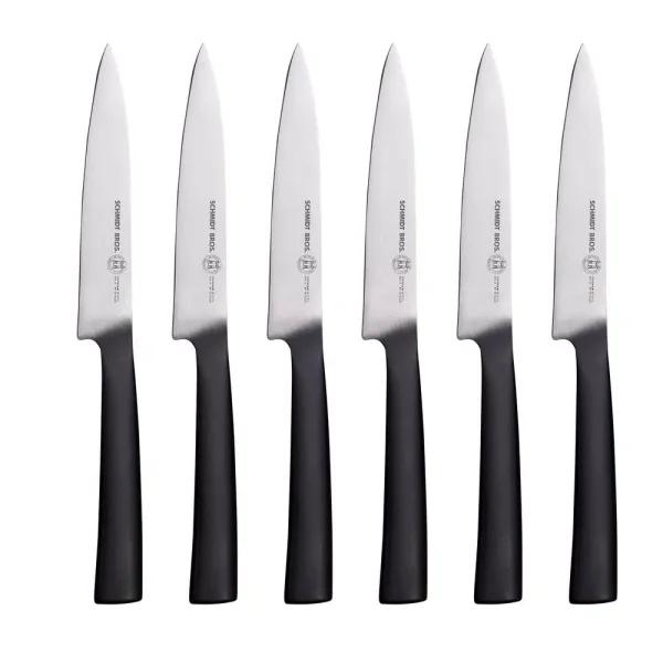 SCHMIDT BROS. Schmidt Brothers Carbon6 6-Piece Stainless Steel Steak Knife Set with Wood Gift Box