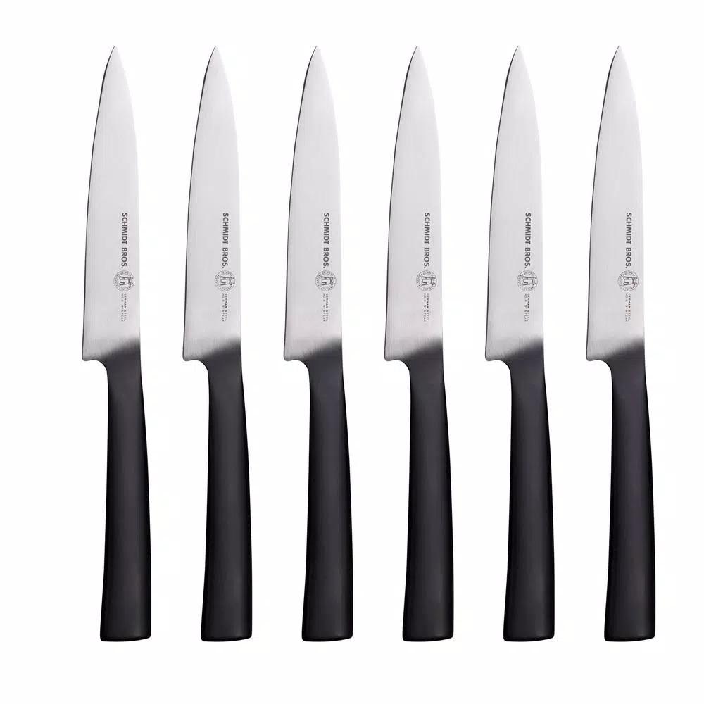 SCHMIDT BROS. Schmidt Brothers Carbon6 6-Piece Stainless Steel Steak Knife Set with Wood Gift Box