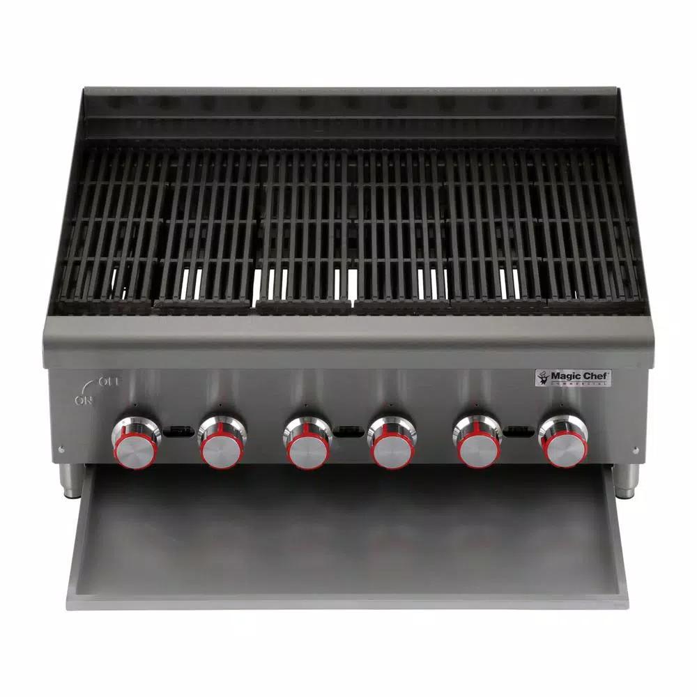 Magic Chef 48 in. Commercial Countertop Radiant Char Broiler, Stainless Steel
