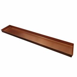 Benjara 29 in. Copper Rectangular Metal Decorative Plant Tray with Trim Edges thumbnail 4