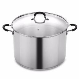 Cook N Home 20 Qt. Stainless Steel Stock Pot with Tempered Glass Lid thumbnail 1