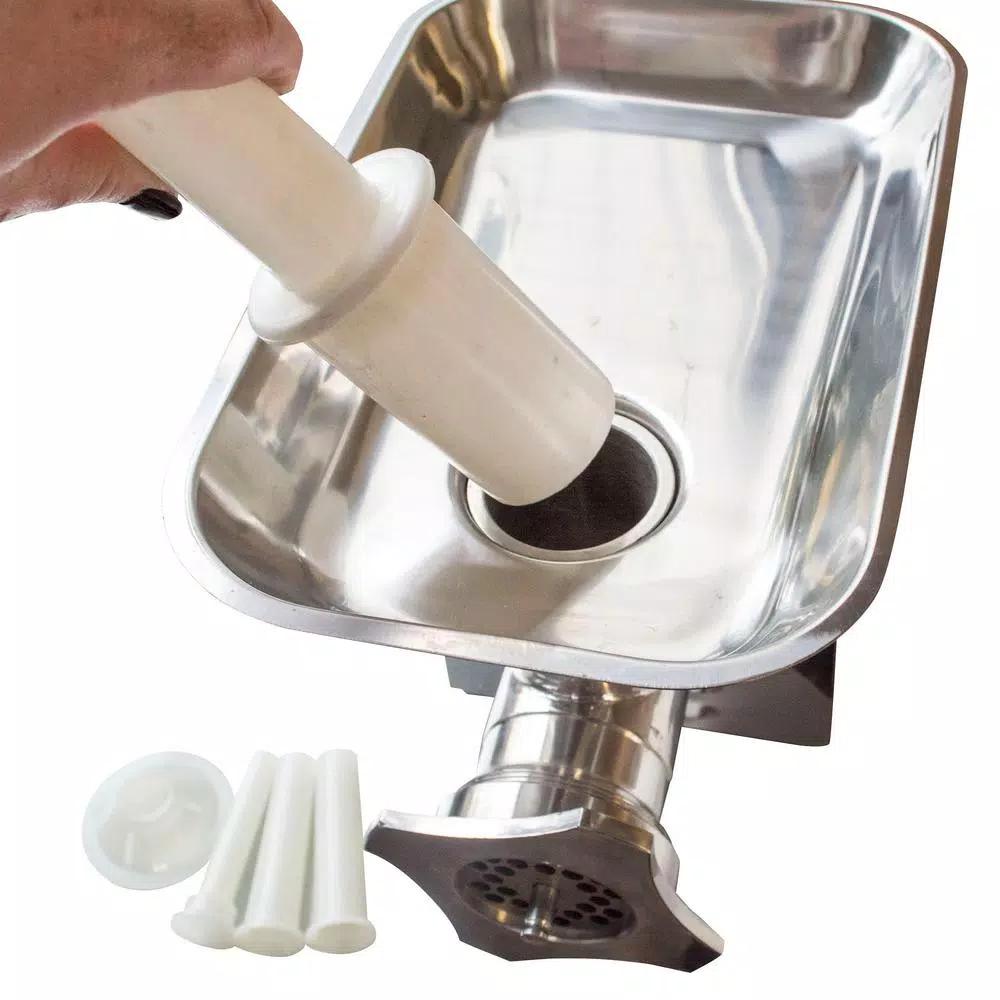 Sportsman Buffalo Tools Commercial Grade 250W Stainless Steel Electric Meat Grinder with Sausage Attachments