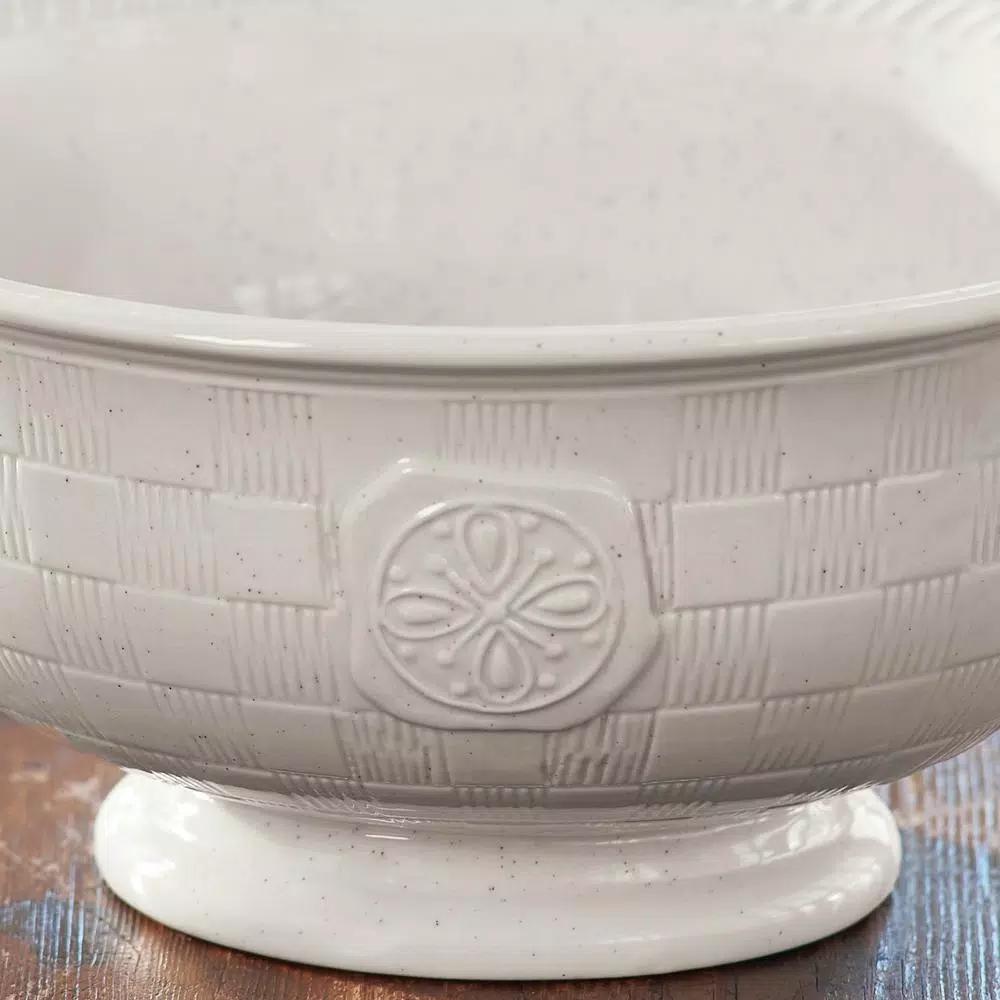 Park Designs Levingston 9 in. Ceramic Pedestal Serving Bowl - Traditional Stoneware