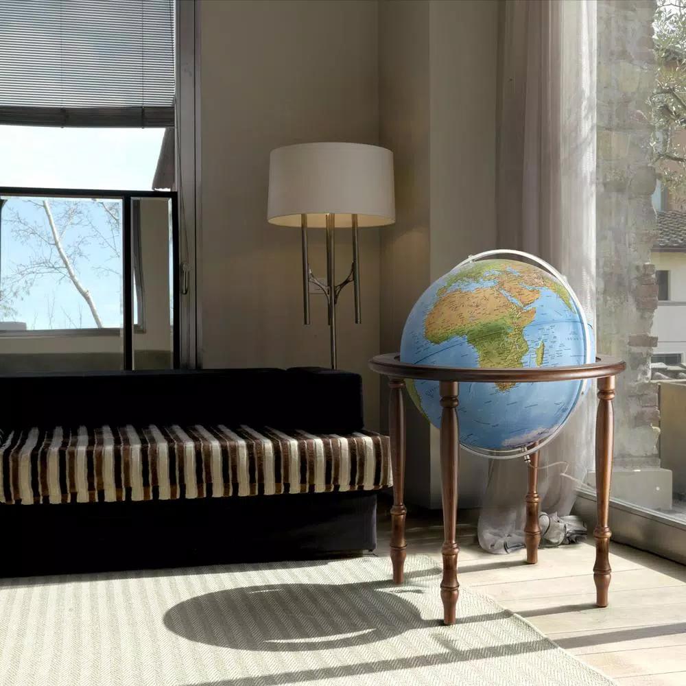 Waypoint Geographic Valencia 20 in. Illuminated Blue Oceans Floor Standing Globe