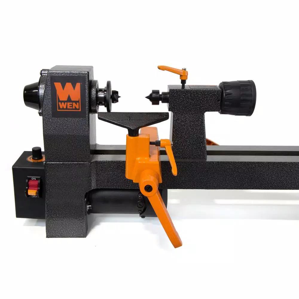 WEN 8 in. x 12 in. Variable Speed Mini Benchtop Wood Lathe, 3.2 Amp