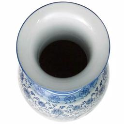 Unbranded Oriental Furniture 35 in. Blue and White Porcelain Tung Chi Floor Vase thumbnail 6