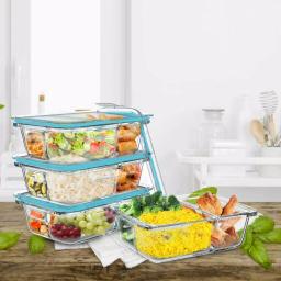 Classic Cuisine 8-Piece Borosilicate Glass Food Storage Container Set with Leak-Resistant Snap Lids thumbnail 5