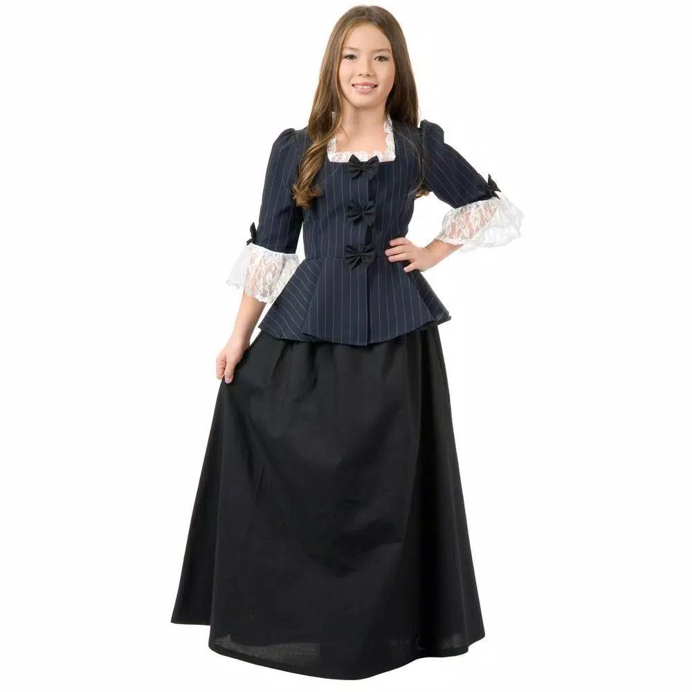 Unbranded Colonial Girl Kids Halloween Costume - Historical Pilgrim Dress for Girls