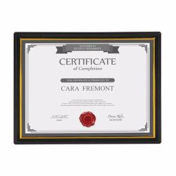 DesignOvation Corporate Document Frames, 8.5 x 11 in., Black with Gold Accent Trim (Set of 12) thumbnail 2