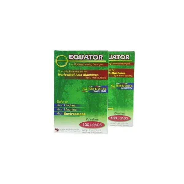 Equator HE Low Sudsing Laundry Detergent Powder, Ultra Concentrated, Dye & Fragrance Free (Pack of 2 Boxes)