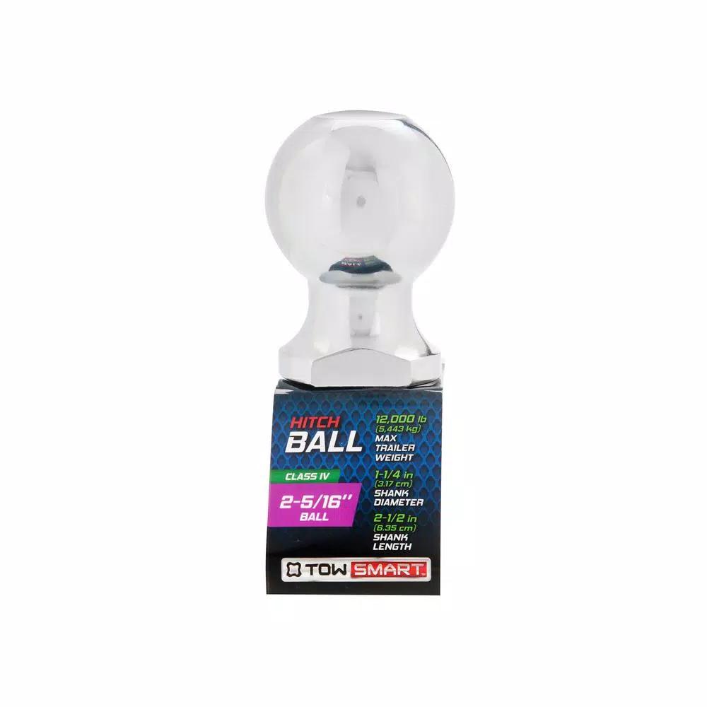 TowSmart 12,000 lb. Capacity Chrome Hitch Ball, 2-5/16 in. Ball Diameter, 1-1/4 in. Shank