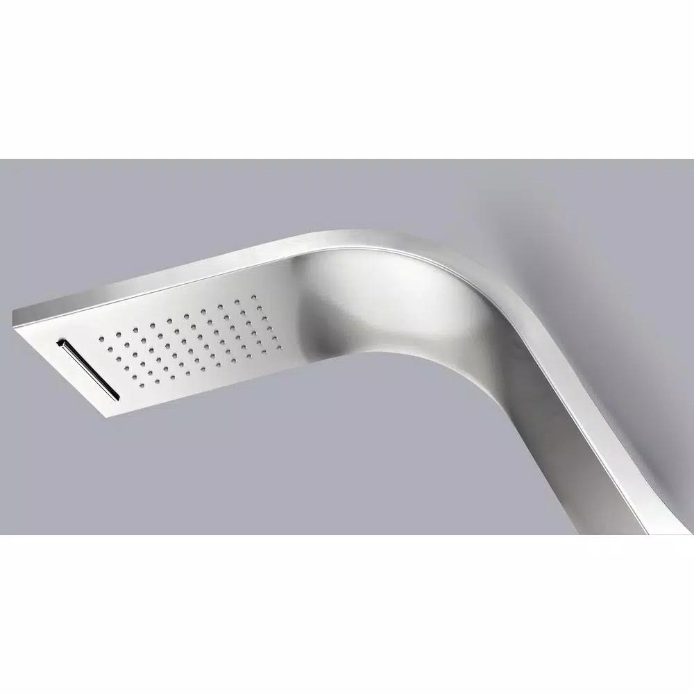 ANZZI Anchorage 60 in. 2-Jet Full Body Shower Panel System with Heavy Rain Head & Spray Wand, Brushed Steel