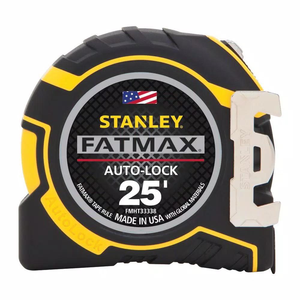 STANLEY FATMAX 25 ft. Auto Lock Tape Measure, 1-1/4 in. Wide Blade, 11 ft. Standout