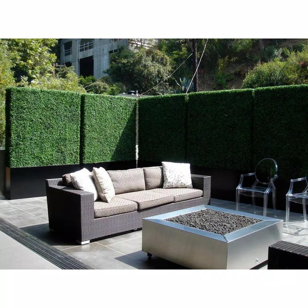 Ejoy GorgeousHome Artificial Boxwood Hedge Greenery Panels, 20 x 20 in., Dark Green (12-Pack)