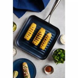 GRANITESTONE Granite Stone Classic Blue 10.5 in. Diamond-Infused Nonstick Aluminum Square Grill Pan thumbnail 3