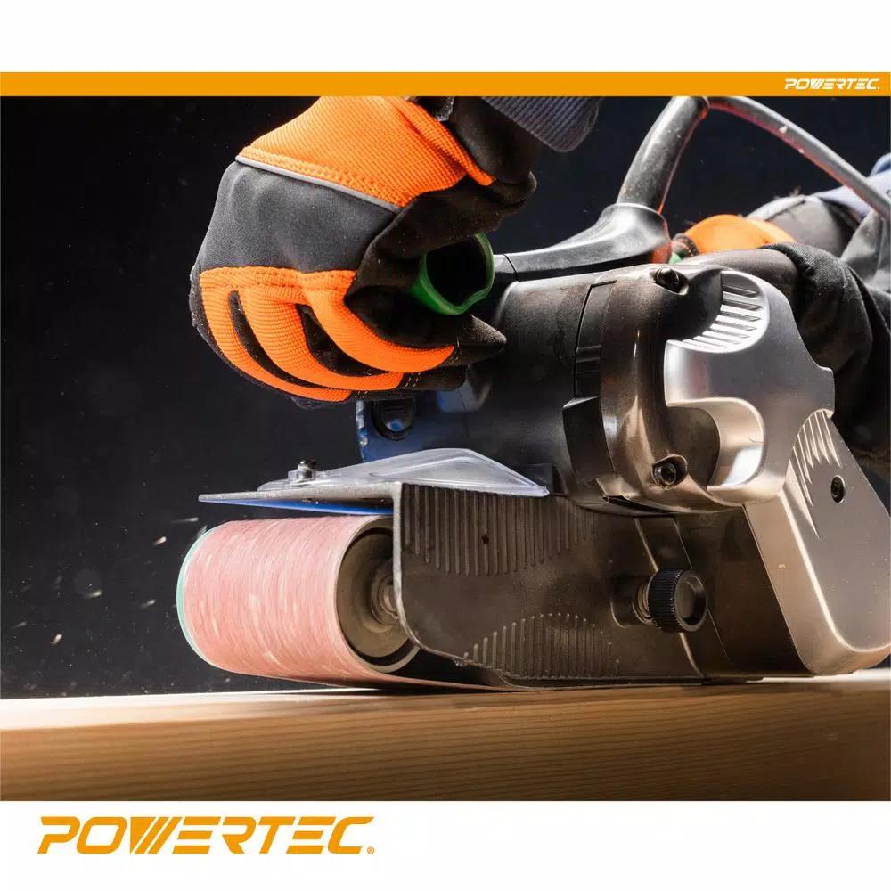 POWERTEC 4 in. x 24 in. Aluminum Oxide Sanding Belt Assortment, 12-Pack (60-400 Grit)