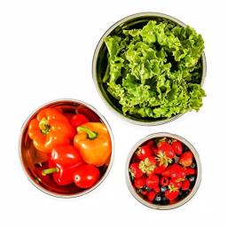 Ovente 3-Piece Stainless Steel Mixing Bowls Set with Lids thumbnail 2