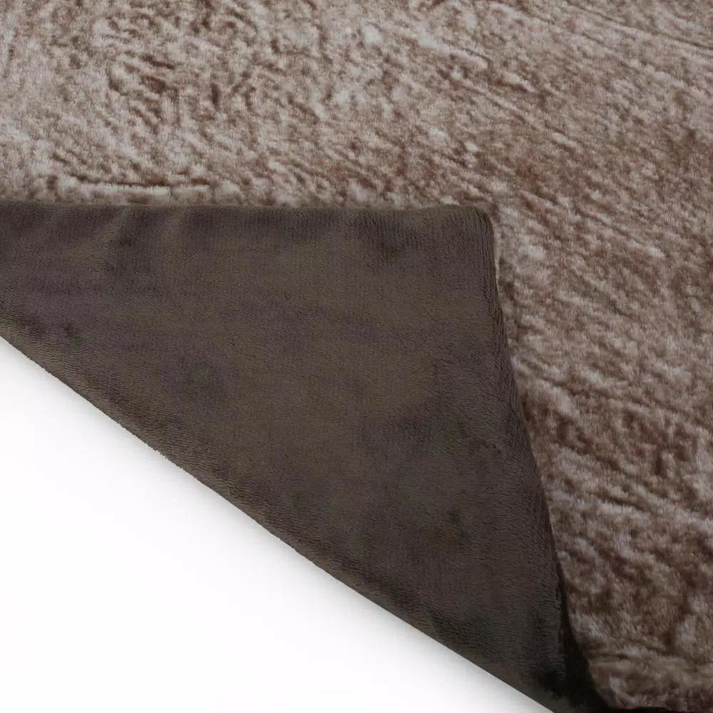 Noble House Lanford Light Brown Faux Fur Throw Blanket, 50 x 60 in.