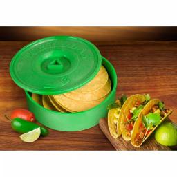 Taco Tuesday 5 Qt. Green Plastic Tortilla Warmer, Microwave Safe thumbnail 3