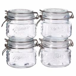 Unbranded 16.9 oz. Glass Kitchen Canister Set with Airtight Wire Clamp Lids (Set of 4) thumbnail 1