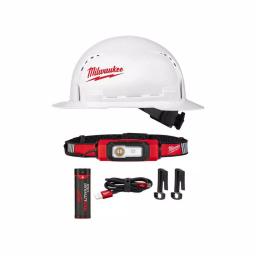 Milwaukee 600 Lumen USB Rechargeable BEACON Hard Hat Headlamp with Type 1 Class C Full Brim Vented Hard Hat thumbnail 1