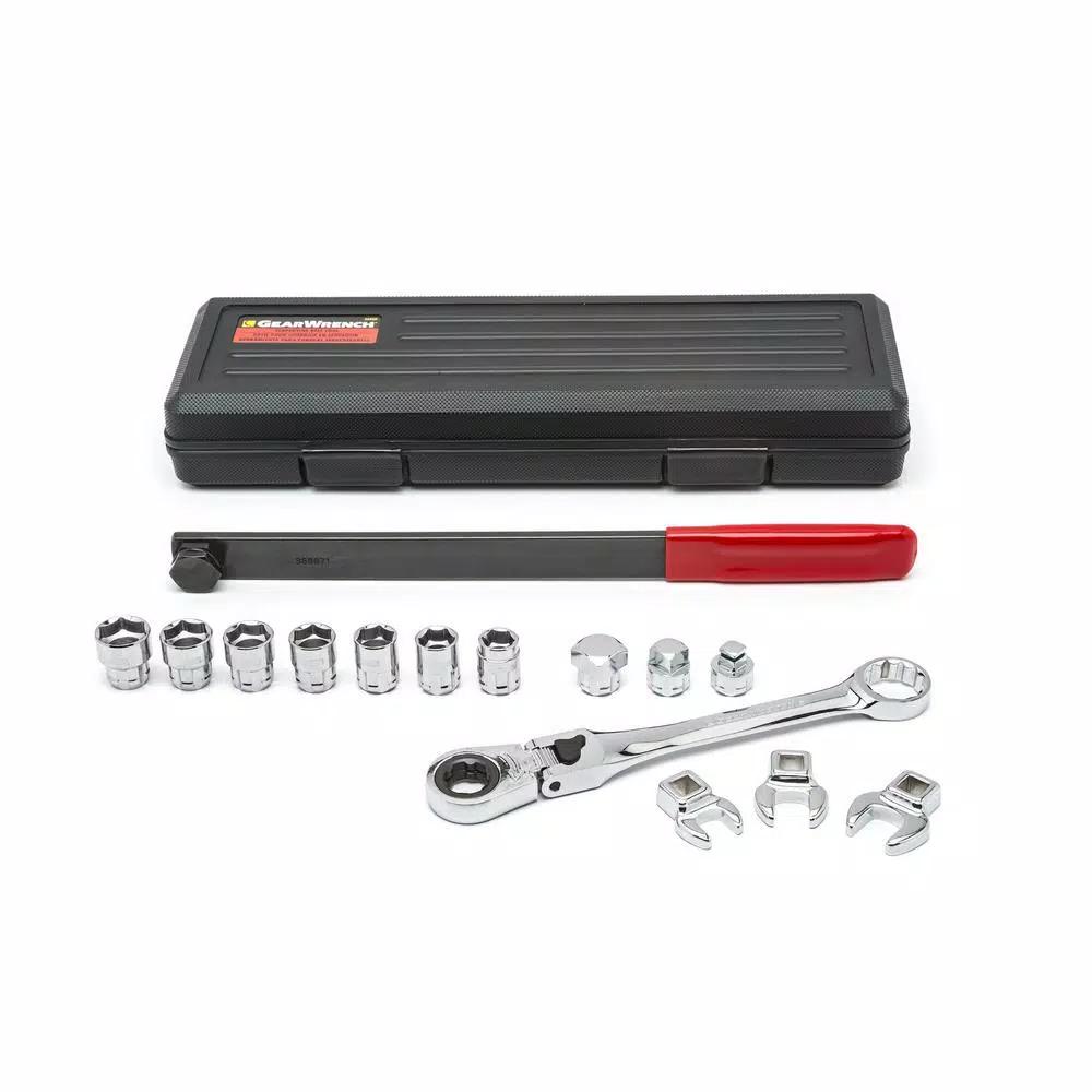 GEARWRENCH 15-Piece Serpentine Belt Tool Set with Locking Flex Head Ratcheting Wrench