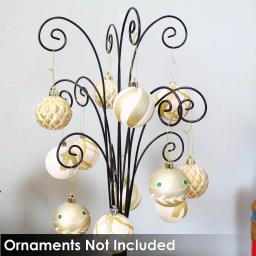 Sunnydaze Decor Gloria 20 in. Black Metal Christmas Ornament Stand with 20 Hooks thumbnail 7