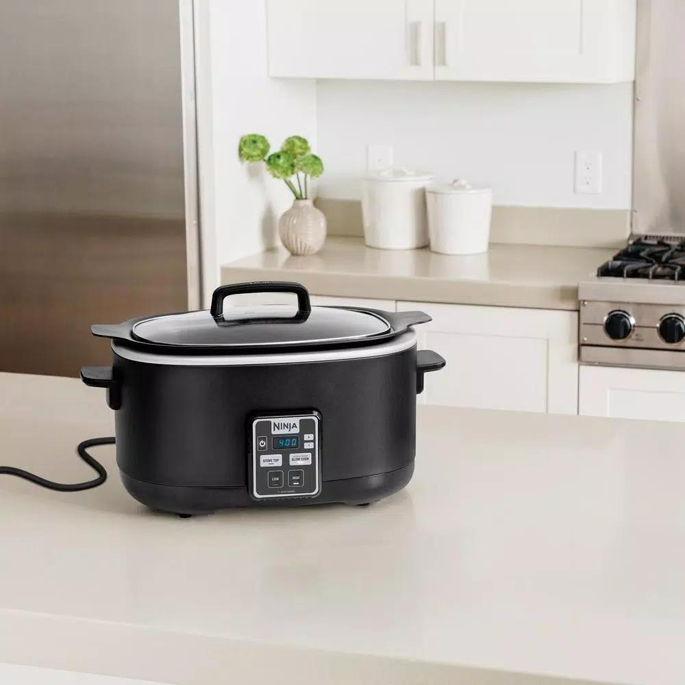 Ninja 2-in-1 6 Qt. Slow Cooker with Stovetop Searing Function and Accutemp Technology, Black