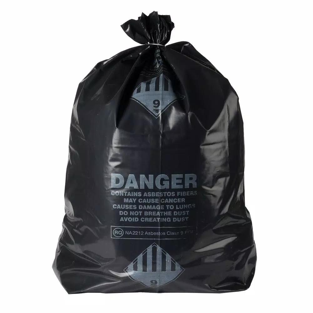 Ultrasac 33 Gallon Asbestos Disposal Bags, 6 Mil Heavy Duty, Black (32-Count)