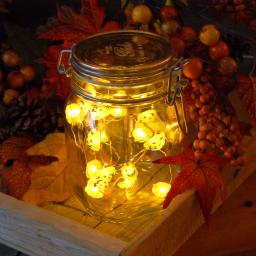 LUMABASE Jack O' Lantern LED Mini String Lights with Timer, Waterproof Battery Operated Pumpkin Lights, Set of 2 thumbnail 4