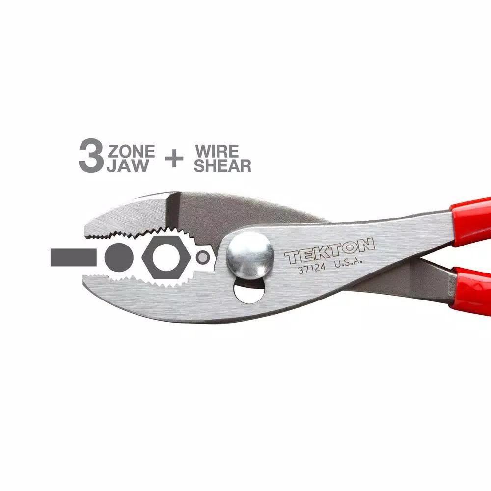 TEKTON 10 in. Slip Joint Pliers with Shear-Type Wire Cutter