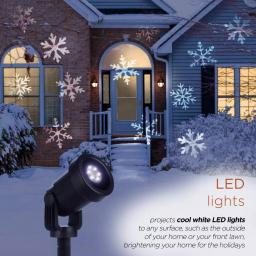 Alpine Corporation Christmas Rotating Snowflake LED Projector, Cool White Lights thumbnail 5