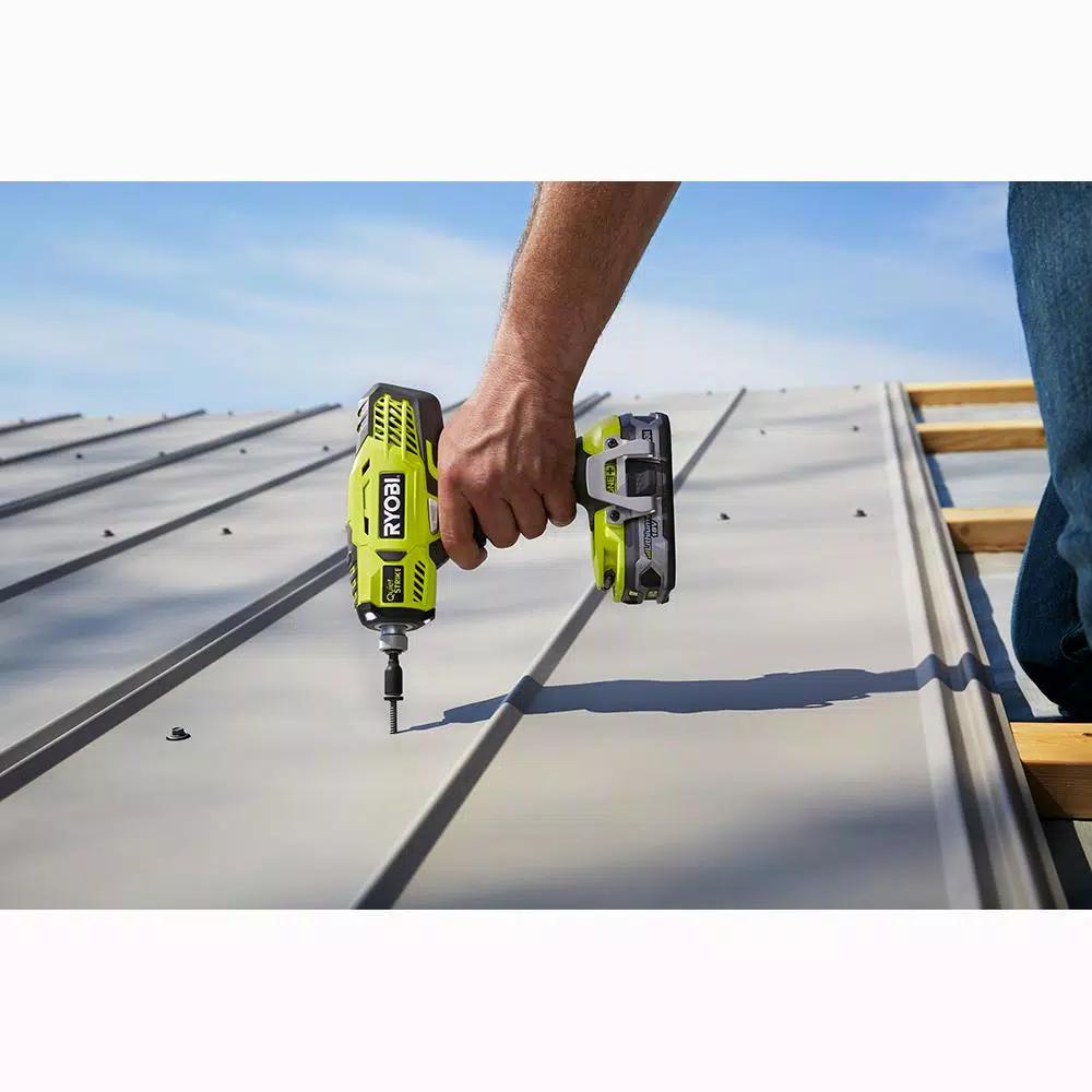 RYOBI 18V ONE+ QuietSTRIKE 1/4 in. Hex Pulse Driver Kit with 1.5 Ah Battery