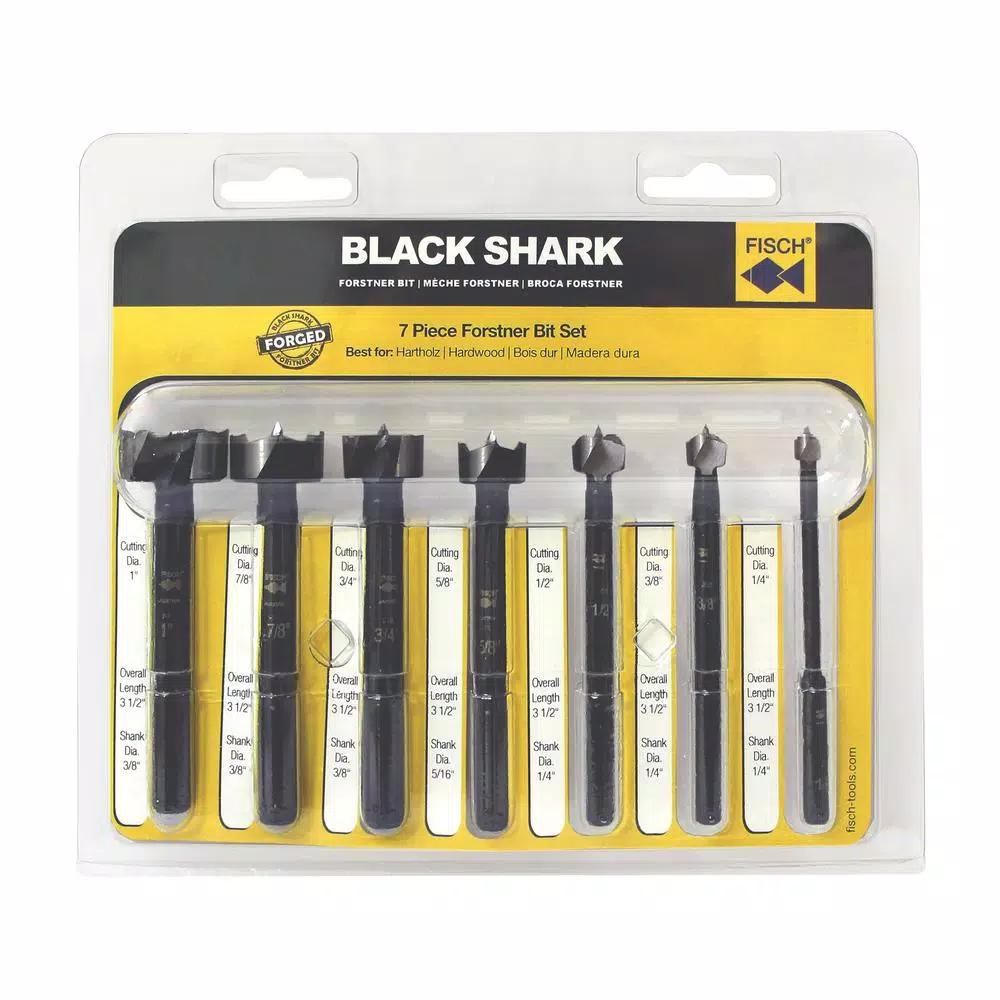Fisch Black Shark High Speed Steel Forstner Bit Set, 7-Piece