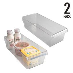 Kitchen Details 2 Pack Large Refrigerator Storage Bins, Clear BPA-Free Plastic Organizers thumbnail 2