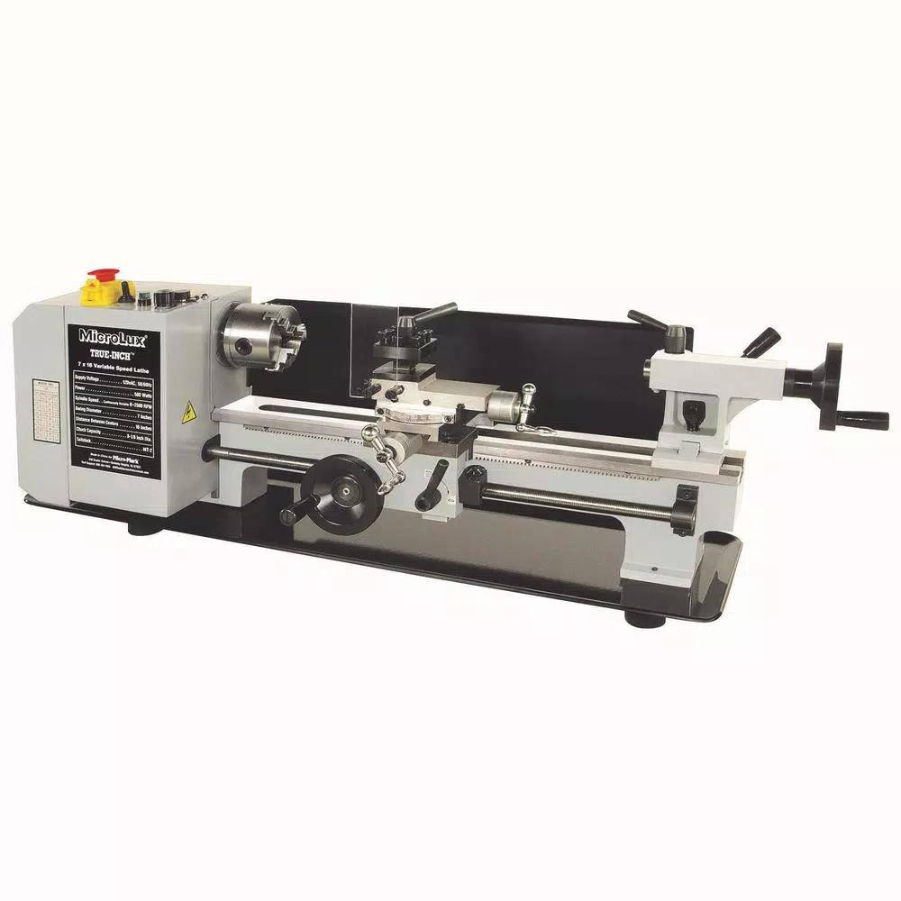 MicroLux 7 in. x 16 in. Mini Lathe, True Inch Feed, 500W Brushless DC Motor