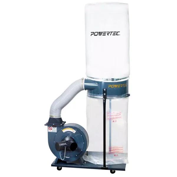 POWERTEC 1.5 HP Portable Dust Collector, 1250 CFM, 2.5 Micron Filtration
