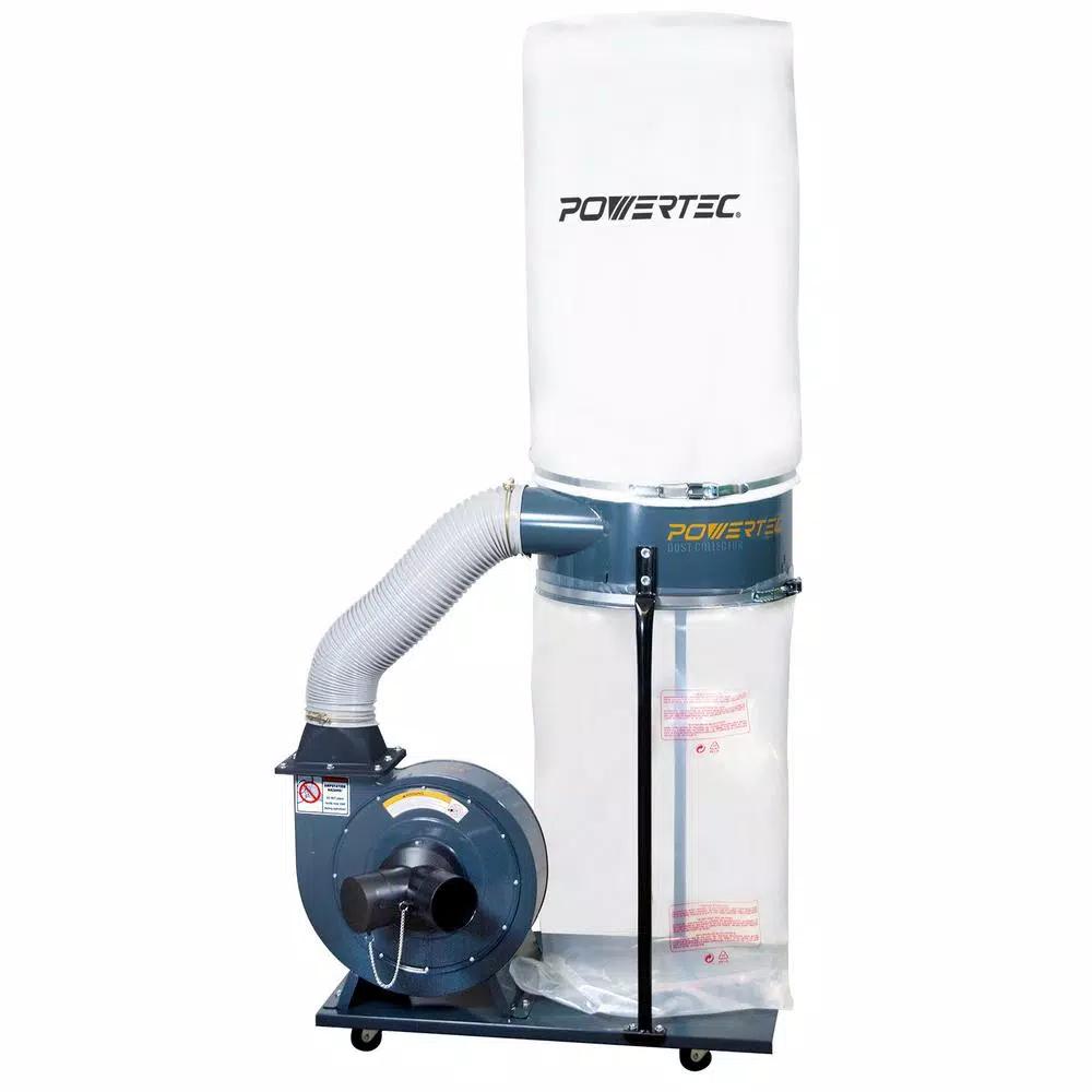 POWERTEC 1.5 HP Portable Dust Collector, 1250 CFM, 2.5 Micron Filtration