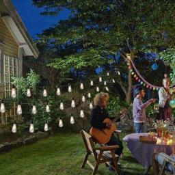 ALEKO's 25 ft. Traditional Patio String Cafe Lights, 25 Warm White Incandescent Bulbs, Indoor/Outdoor Weatherproof thumbnail 5