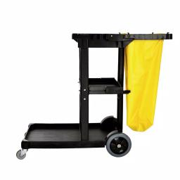 Alpine Industries 3-Shelf Janitorial Cleaning Cart with 18.5 Gal Vinyl Bag thumbnail 1