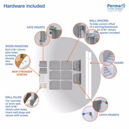 Perma Child Safety 33 in. Outdoor Retractable Gate, Extra Wide up to 71 in., Gray thumbnail 5
