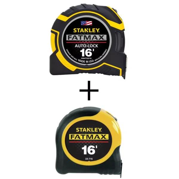STANLEY FATMAX 16 ft. Auto-Lock Tape Measure with Bonus 16 ft. Tape Measure