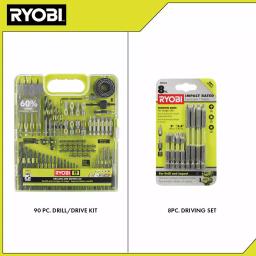 RYOBI 98-Piece Multi-Material Drill and Driver Kit with 8-Piece Bonus Impact Rated Driving Set thumbnail 3