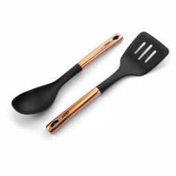 Oster Allsberg 10-Piece Aluminum Nonstick Cookware Set with Bronze Handles, Black and Bronze thumbnail 2