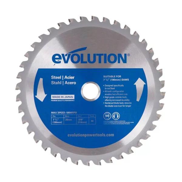 Evolution Power Tools 7.5 in. 40-Teeth Carbide Metal Cutting Saw Blade for Mild Steel