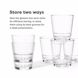 TOSSWARE Reserve Backbar 14 oz. Tritan Stacking Tall Glasses, Unbreakable Clear Plastic, Set of 24 thumbnail 4