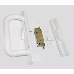 Barton Kramer White Sliding Door Handle and Lock Set with Stainless Steel Mortise Lock thumbnail 1